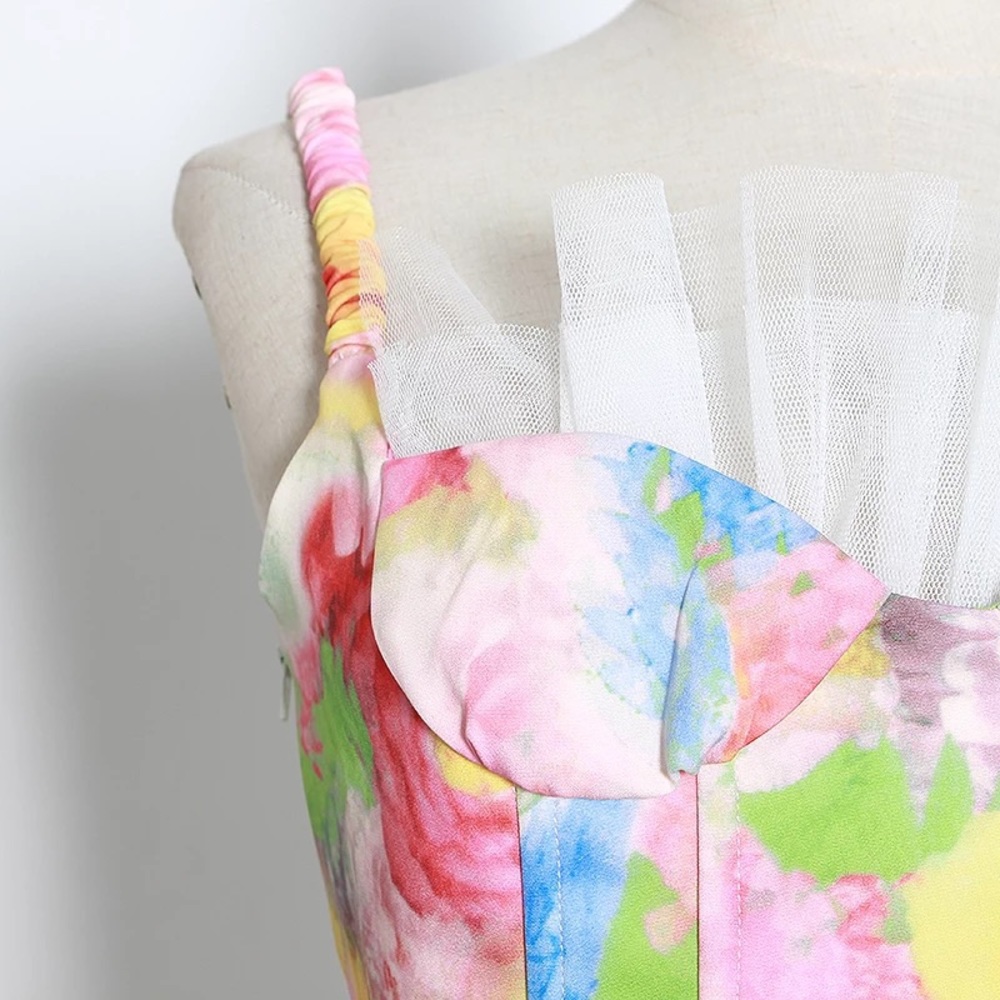 Water Color Multi Color Corset Top - Picture 3 of 8